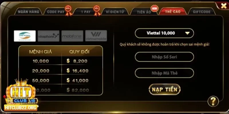 Các lợi ích khi nạp tiền Hitclub